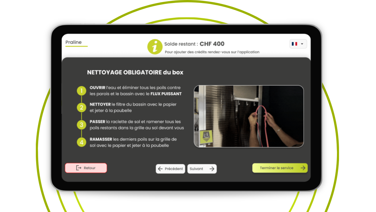 Étape 5 SmartDog : sortir avec un chien propre, paiement automatique via l'application